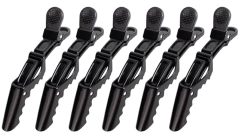 NIANOPKM 6 pezzi di fermagli per capelli neri, fissi, in plastica nera, classici, unisex, adulti