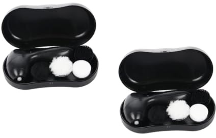 LIFKOME 2sets Lucidatrice Elettrica Per Scarpe Pelle Kit Portatile Per La Del Cuoio Inclusa Spazzola e Panno Lucidante Colore Nero Facile Utilizzo Per La Pulizia Quotidiana