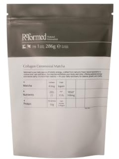 Reformed Collagen Matcha Powder I Hydrolysed Collagen (Marine), Ceremonial Grade, Reduce Bloating, Functional Mushrooms, 21 Vitamins & Minerals, I UK Made I 1 Month Supply