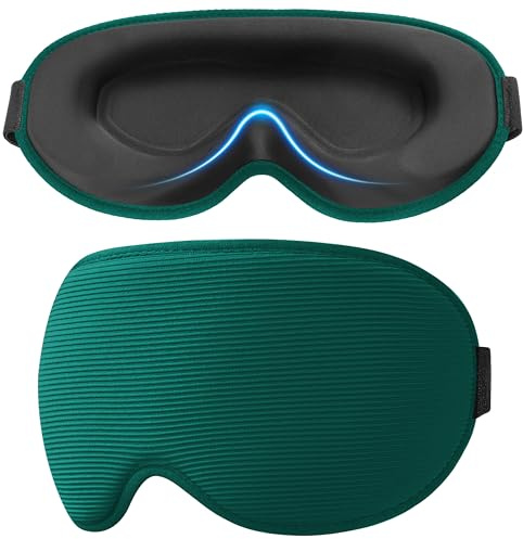 Gritin Mörkläggnings Sovmask för Kvinnor och Män- Ögonmask Utan Ögontryck för Sidosovare, 3D Utskärning, Vänlig mot Ögonrörelser, Ultramjuk och Bekväm Ögonbindel - Öronproppar Ingår