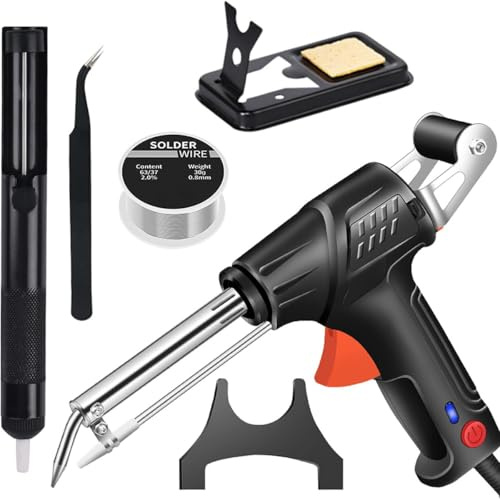 LUYJWZN Internally Heated Industrial Laser Welding Tools, Multi-Function Soldering Iron Soldering Gun Set, Automatic Corded Solder Iron Internal Heat, Handheld Welder for Industrial Home DIY (Black)