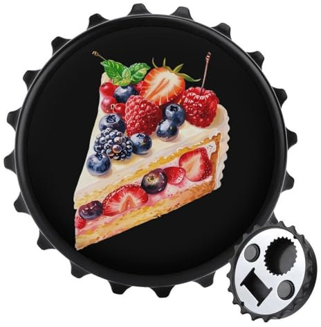 Abrebotellas magnético 2 en 1, diseño de pastel de frutas, acuarela, 3 pulgadas, imanes de nevera, abrebotellas de cerveza, refrescos, bonita decoración para cocina y refrigerador