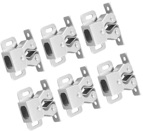 LIFKICH Cierres De Bola Metálicos Para Puertas De Armarios│pestillos De Resorte│acabado Níquel│para Puertas Interiores│6 Piezas│uso Armarios y Muebles