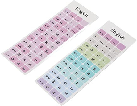 Keyboard Stickers, 2pcs English Language Coating PVC Material Computer Keycaps Stickers Alphabet Sticker (A)