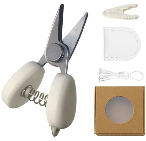 Stainless Steel Mini Scissors with Protective Cover, Paper Cutter Pocket Paper Rope Craft Shredder Sewing Scissors Small with Box for Travel, Sewing, Embroidery