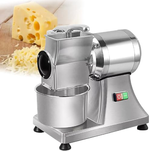 GAYAYAS 550 W kommerzielle elektrische Käsereibe, Käsemühle, Käsehobel, Gehäuse aus Aluminiumlegierung und Edelstahl, für Käse, Butter, Brot und Kleie