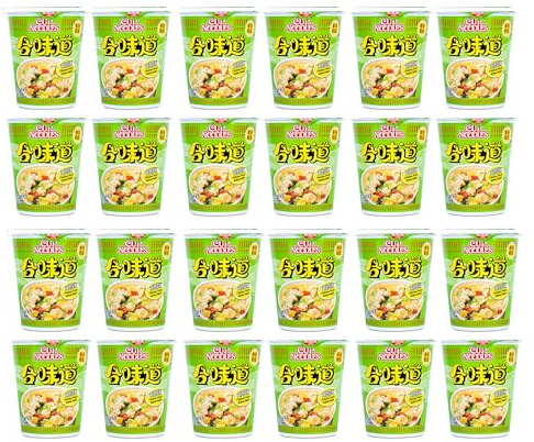 Nissin Instant Cup Noodles Chicken Flavour 24 x Individual Serving Pots – Instant Noodles with Savoury Chicken Broth for a Quick & Easy Meal or Snack