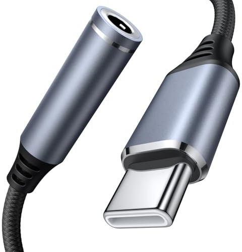 Adaptateur USB C Jack de Casque 3,5mm, écouteurs Audio Numérique Type C vers Aux,Clé Audio,Puce DAC Haute Résolution,pour iPhone 15 Pro/Max,Samsung Galaxy S24 S23,Pixel,Pad Mini (Bleu Gris)