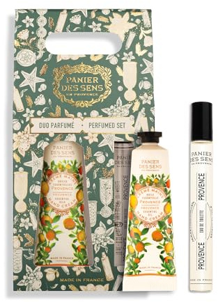 Panier des Sens - Mother’s Day Gift Set for Mum - Elegant Beauty Duo - Mini Hand Cream & 10ml Eau de Toilette Roll-On - French Perfumery Fragrance - Made in France - Vegan