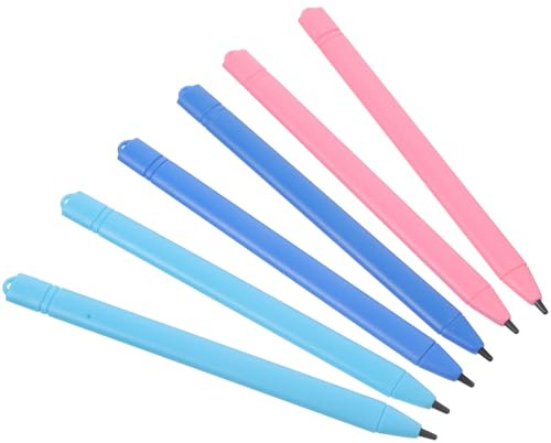 Stylet pour Tablette D’écriture LCD 4, 8 Pouces, Lot de 6 | Abs Compatibilité et Caoutchouc Électroconducteur , Écriture Fluide , Format Portable