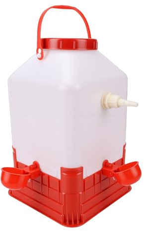 Denash Automatisk Fjäderfävattnare, 10L Kycklingvattenmatare med Stor Kapacitet med 4 Skålar, Lätt Att Rengöra Fjäderfävattenbehållare för Gården