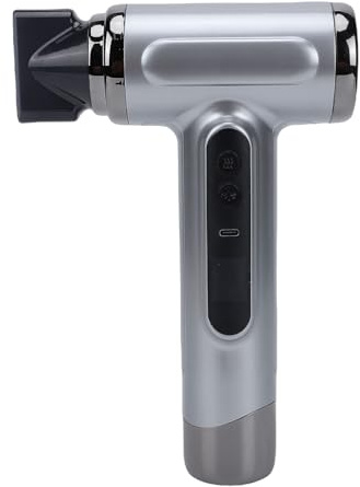 MENDUNER Sladdlös Hårfön, Premium ABS-material, Laddningsbart, Starkt Luftflödesdesign, Lång Batteritid, Snabbladdning, Bärbar Hårfön för Resor, Utomhusaktiviteter, USB (gray)