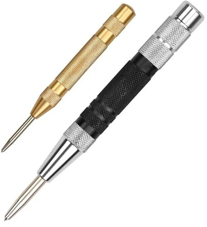 Puntatore automatico regolabile, Punzone centrale automatico Trapano for metallo regolabile caricato a molla Multicolor 130-155 mm(Gold)