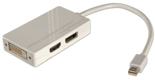 Lindy 41049 Adattatore Mini DisplayPort a HDMI/DVI/DisplayPort, Bianco