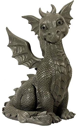 MC Gartenfigur Gartendrache - Modell sitzend XL - Fantasy Figur Deko Drache Garten