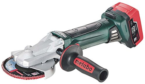 Metabo Akku-Flachkopf-Winkelschleifer WF 18 LTX 125 Quick (601306660) 18V, mit 2 LiHD Akkupacks (18 V/5,5 Ah), Ladegerät ASC 145, metaBOX 165 L, Scheiben-Ø: 125 mm, Leerlaufdrehzahl: 8000 /min