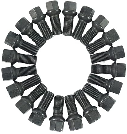 20x SCHWARZE Radschrauben M12 x 1,5 KEGELBUND 28mm M14 1.5 SW17