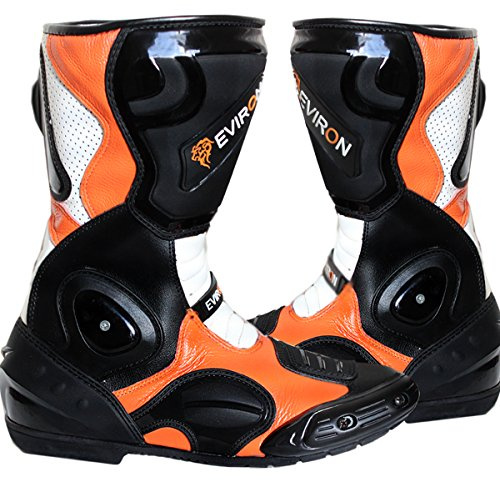 Schutzstiefel, Motorrad, Schwarz/ Orange, mehrfarbig - Schwarz / Orange - Größe: 40