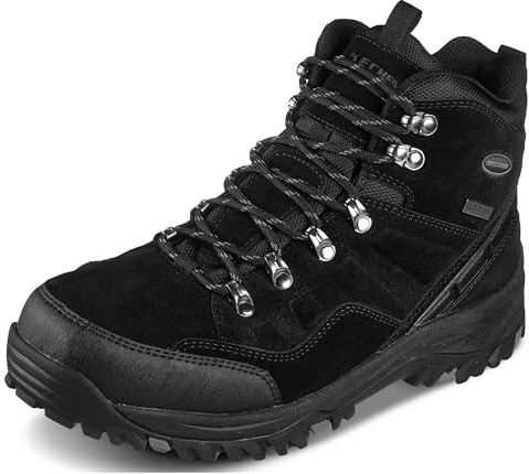 Skechers Men's Relment Pelmo Hiking Boot, Black Suede, 8 UK