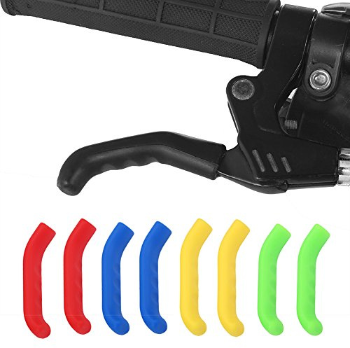 Bromshandtag silikonskydd, skydd för cykelbromsar, silikonhandtag, universellt halkfritt vattentätt skydd, för landsvägscykel, mountainbike yclet (röd)