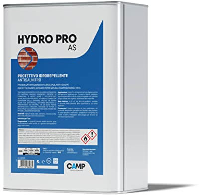 Camp HYDRO PRO AS Anti Salnitro, Idrorepellente protettivo ad azione anti-salnitro per mattoni faccia vista, cemento, intonaci e pietre naturali