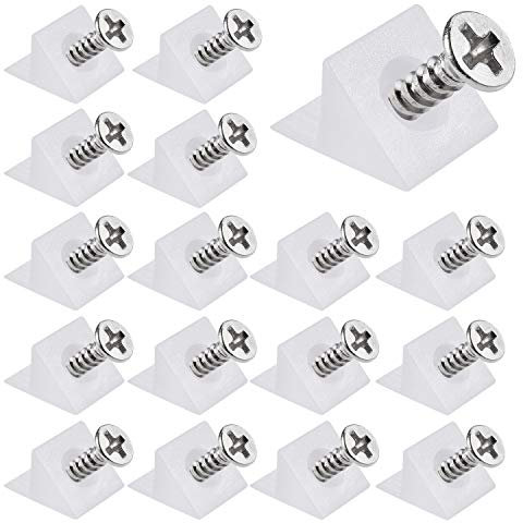 JIZZU 100Pcs Plastic Drawer Bottom Supports, Drawer Repair Kit with Drawer Screws, Drawer Strengtheners for Furniture Sagging Repair Fix Kit