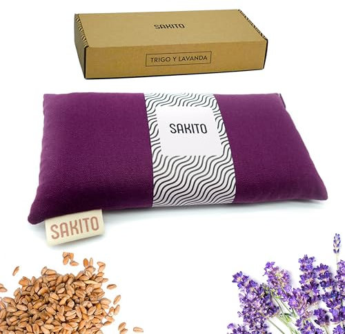 Saco Termico Microondas (25x12 cm) - Cojin Termico Natural para Dolores Menstruales - Uso Caliente o Frio - Gran Retencion de Calor - Tela de Primera Calidad - Aroma a Lavanda - Caja Incluida