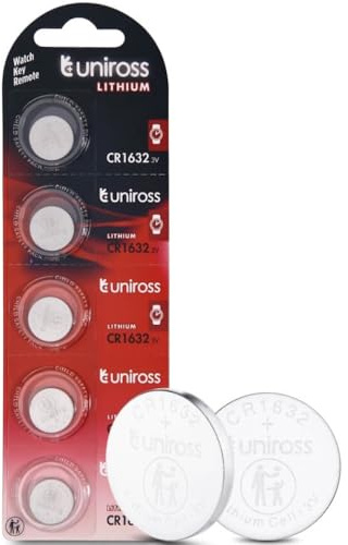 Uniross Pack de 5 Piles Lithium CR1632, 3V