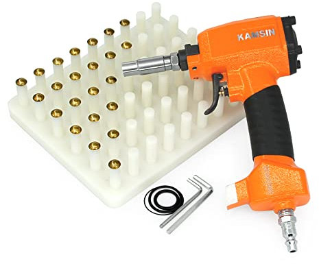 Kamsin 1170 Pneumatic Decorative Nailer with a Loading Board and Default Sleeve, Replaceable Sleeves for Upholstery Pins Tacks in Different Sizes, Deco Nailer, Air Finish Nailer Gun for Furniture