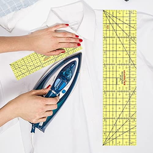TONAUP Bügellineal Hitzebeständig, Hot Ironing Ruler, ​Heißbügellineal Patch Patchwork Kleidung Nähen Messwerkzeug zum Aufbügeln, Basteln, Messen, DIY, Tragbar, Zubehör