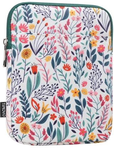 TiMOVO 6-7 Inch Sleeve Case for eReader Book Paperwhite/Colorsoft Signature Edition, Protective Sleeve Cover Pouch Bag Carrying Case for E-Reader/Oasis & Kobo Devices, Flowers
