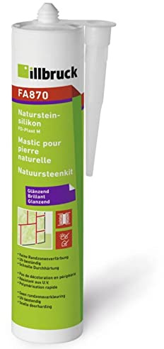 illbruck FA870 Naturstein Silikon Marmorsilikon glänzende Oberfläche 310ml Kartusche (achatgrau)