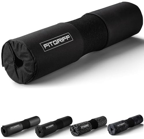 Fitgriff® Langhantel Polster, Hip Thrust Pad mit Klettverschluss - Hantel Nackenpolster - Polsterung für Squats, Booty Training, Gym (Schwarz)