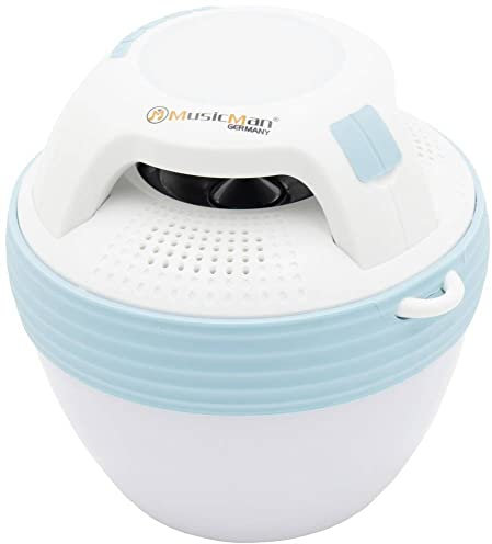 MusicMan Altoparlante Bluetooth Impermeabile BT-X60 Blu-Bianco – Speaker Portatile IP67, Senza Fili, LED Colorati, Chiamate Vivavoce, 8h Autonomia, Doccia, Piscina, Mare, Bagno, Esterno, Viaggio