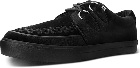 T.U.K. Black Velvet 3-D-Ring Low Creeper Sneakers US Women 6 / Men 4