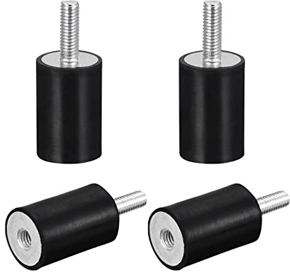 sourcing map 4 Stück Gummihalterungen M6 Stecker/Buchse Vibrationsisolator Stoßdämpfer D20mmxH30mm