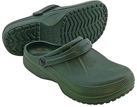 Clogs Gartenschuhe Badeschuhe Pantoletten - geschlossen - (Army, EU Schuhgrößensystem, Erwachsene, Numerisch, Breit, 43)