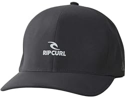 RIP CURL Vaporcool Delta Flexfit Cap Hat - Black - Quick Dry - Composition: 92% Polyester, 8% Elastane - Hydro Protech