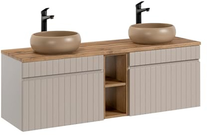 Comad - Mueble doble lavabo + 1 elemento - 140 cm - Emblematic Cashmere