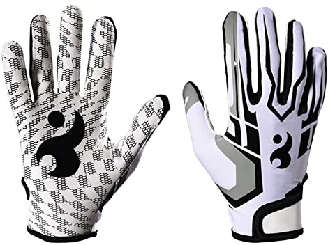 plplaaoo Fußballzubehör, Fußballhandschuhe, Receiver-Handschuhe, Jugend-Fußballhandschuhe, Fußballhandschuhe Für Herren, rutschfeste American-Football-Rugby-Handschuhe, Atmungsaktive (S), Fußballh