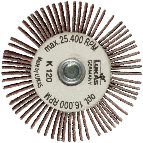 LUKAS-ERZETT 10 x Fächerschleifer mit M4 Innengew. SFI universal 30x5 mm | Korund Korn 120-5x4x7cm