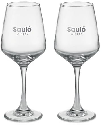 C&P Pack 2 Copas de Vino Personalizadas de Cristal Grabadas con el Nombre o Texto que quieras (400ml)