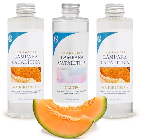 M MAMA MANUELA Pack Ahorro 3X Fragancias Lámpara catalítica 200ml: 2 Aroma Waikiki Melon + Limpiador Neutro