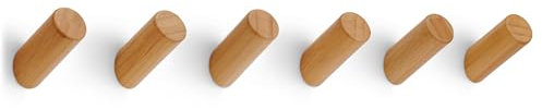 LARHN Wooden Wall Hooks (6-Pack)