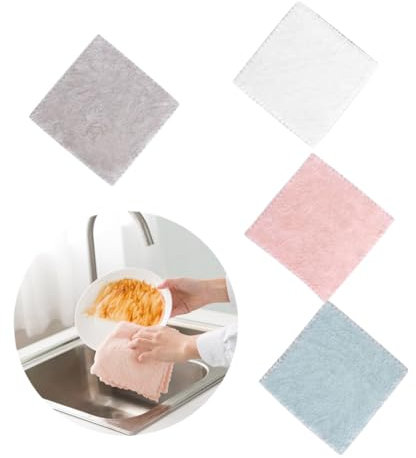 FRCOLOR Paño de Cocina 4 Piezas de Fibra para Platos y Vajilla