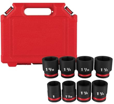 Ratchet 3/4,Impact Sockets Set,Ratchet, 3/4 Socket Set,For Milwaukee 49-66-7017 3/4 Drive Sae Standard 6 Point Impact Socket Set - 8 Pc