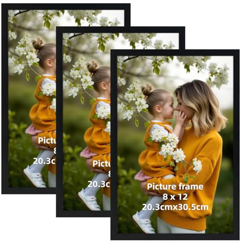 Vasemouh Bilderrahmen 20x30cm 3er-Set, Schwarze Bilderrahmen für Wand- und Tischaufstellung