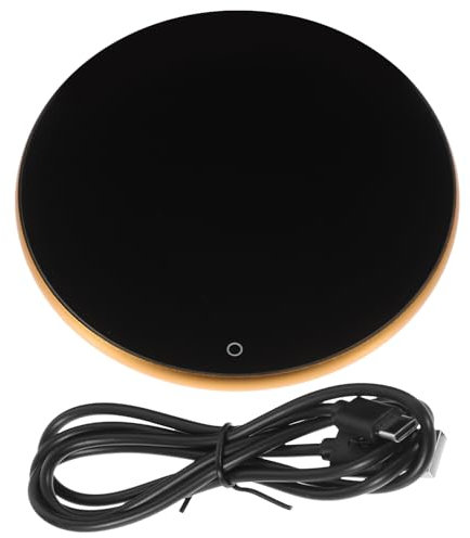 OFFSCH Tapis De Réchauffement USB pour Tasses Chauffe Mug Électrique à Température Constante Support pour Boissons Chaudes avec Chargement USB 15W Doré