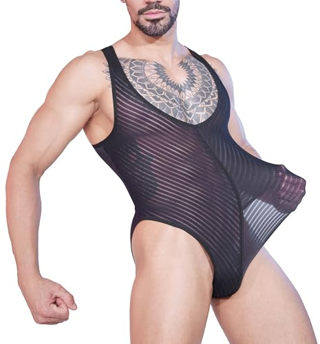 QiaTi Chaleco de cuero sintético para hombre, negro, sin mangas, estilo tanque, con cuello redondo, ajustado, camiseta interior para rave, 3#negro, XXL