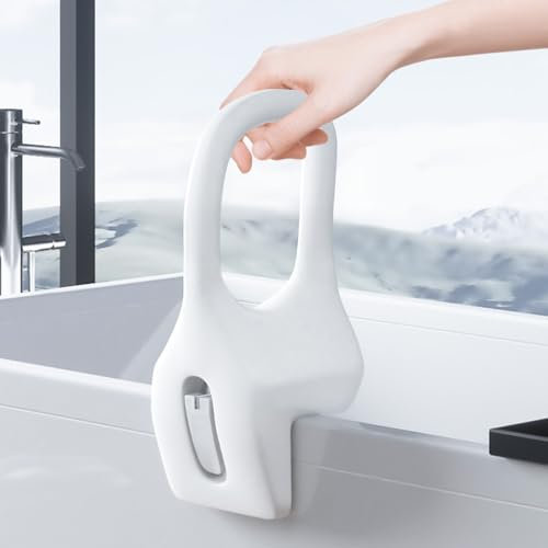 Bath Entry Aid for Seniors - Bath Entry Aid Made of PE Blow Moulded Material with Attachment No Drilling Required Handle Bar for Tub Edge with Rubber Pad for Seniors, Pregnant Women, Children